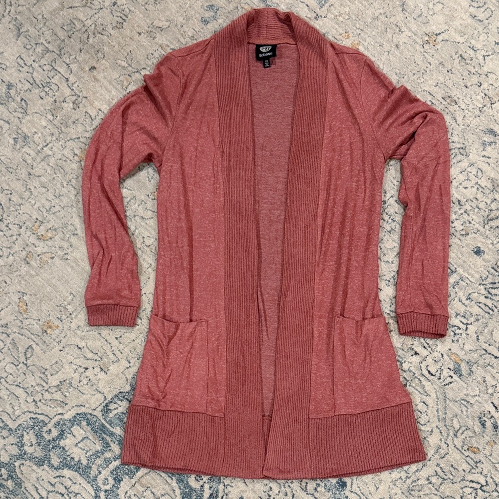 Bobeau Women's Pink Open Cardigan